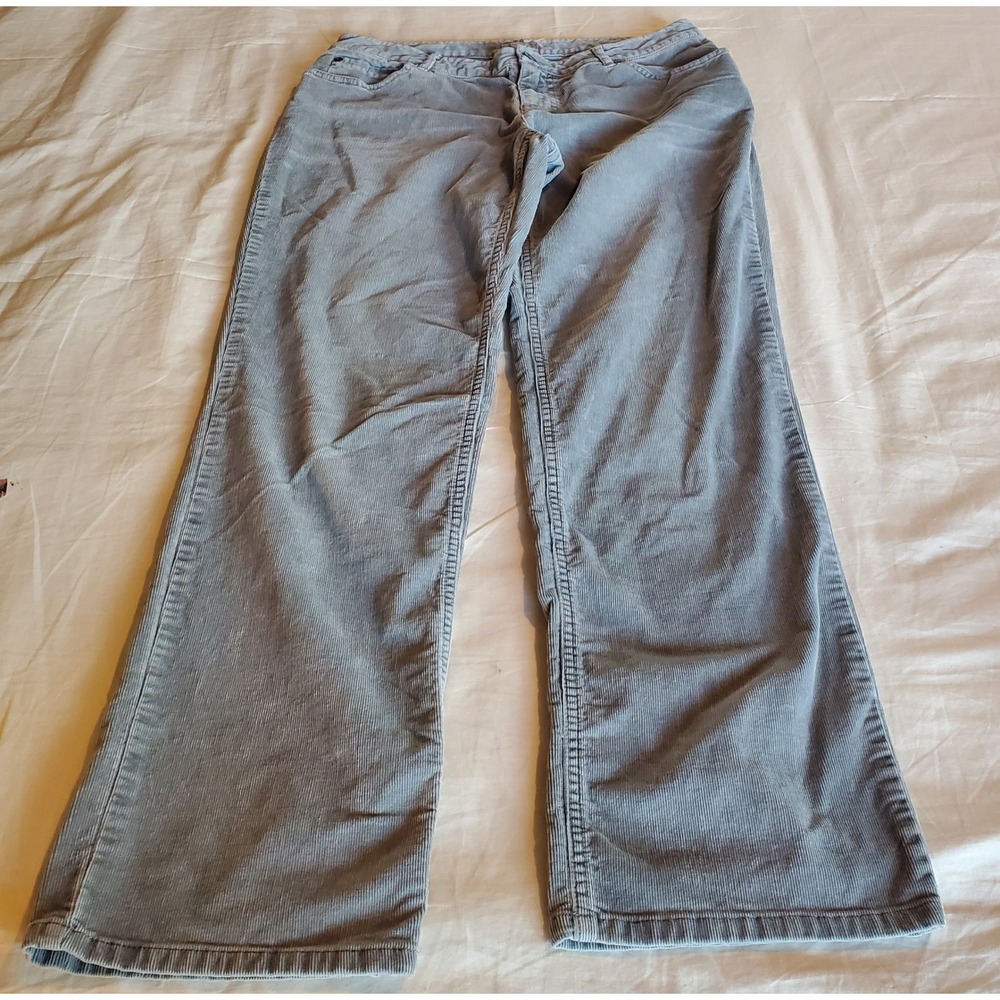 J. Jill Boyfriend Stretch Corduroy Pants Gray Blue Size 6 Relaxed Straight Leg